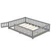 NicBex Kids Montessori Bed with Door,Wood Floor Bed with Safety Guardrails,Twin/Full/Queen Size Toddler bed for Bedroom Playroom,White/Gray/Brown - 4 of 4
