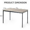 FurnitureR Dining Table with Marble-Look MDF Top & Sturdy Metal Legs, Rectangular Kitchen Table for Dining Room, Apartment, Home Office, Grey - 2 of 4