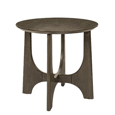 Retro Small Round Side Table, 25" Modern Round End Table Wooden Small Accent Table, Night Stand for Bedroom, Living Room, Apartment Walnut