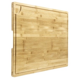 Wooden Cutting Board,  Large Bamboo Kitchen Board with Handles and Deep Juice Groove Kitchen Board - 1 of 4