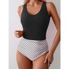 Eomenie Two Piece Tankini Swimsuits for Women Tummy Control Bathing Suits Cutout Back Swim Tank Top with High Waisted Bottom - 3 of 3