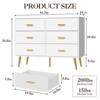 6-Drawer Dresser, Modern Wooden Bedroom Chest of Drawers With Storage Drawers, Farmhouse Style TV Stand for Living Room, Bedroom, Hallway, White - 2 of 4