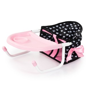 Bayer Design Table Seat - Black, Pink Hearts, Folding, Attachable - 1 of 4