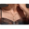 Clotth 15.74+1.96 inch Mysterious Water-Drop Shell Pendant Choker - Stainless Steel Plated with 18K Gold, Minimalist Luxury Necklace for Women - 2 of 4