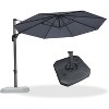 PURPLE LEAF Cantilever Umbrella Round Outdoor Patio Umbrella Aluminum Umbrella with 360°Rotation Adjustable Umbrella With Base - 3 of 4