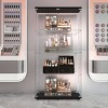 Syemin Decorative Storage Cabinets Tempered Glass Display Cabinet 4-Shelf, Display Cabinet with Lock, Curio Display Cabinet, Black, 30.9"*13.58"*65.6" - 2 of 4