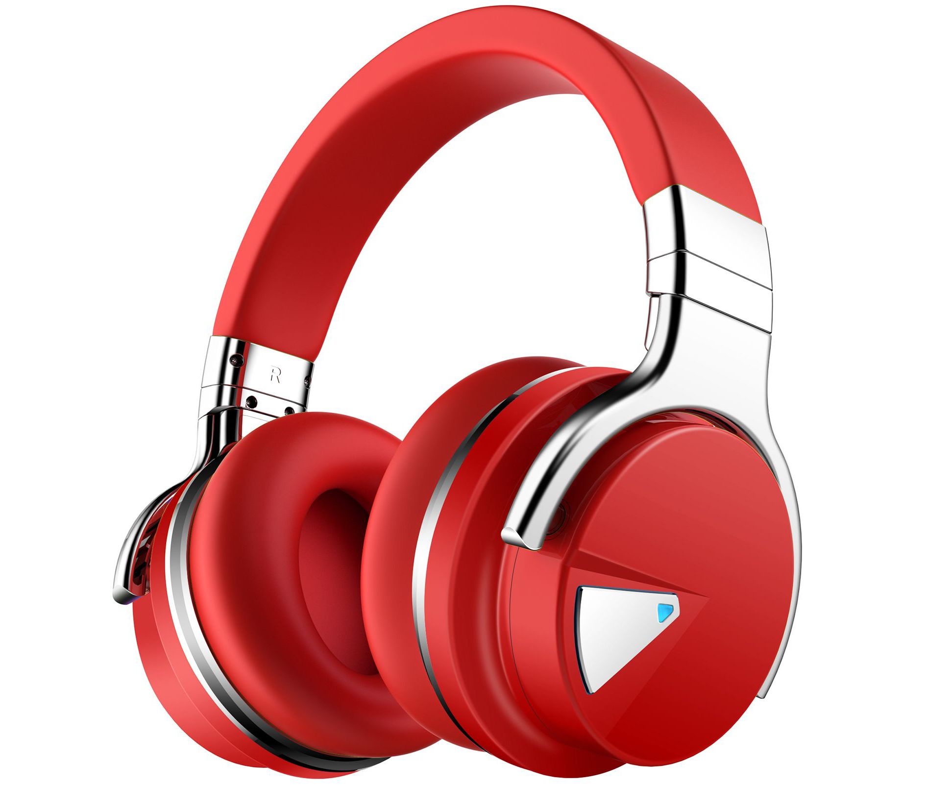 COWIN E7 Active Noise Cancelling Headphones Wireless Over-Ear Headphones Bluetooth 30H Playtime Red