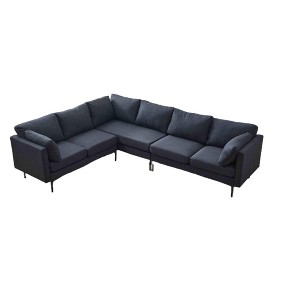 Dexmalle 6-Seat Sectional L Shaped Sofa Couch Set with 2 Pillows - 1 of 4
