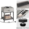 Whizmax Nightstand with Charging Station Type-C&USB Ports and Outlets, End Table with Storage Shelf for Bedroom Living Room College Dorm, 2pcs - 3 of 4