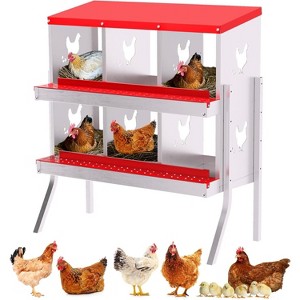 Metal Chicken Nesting Boxes, Nesting Boxes with Metal Legs, Chicken Laying Box with Roll Out Egg Collection with Vented Holes - 1 of 4