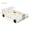 Racecar Bed for Boys, Race Car Bed Car Shaped Platform Bed with Wheels, Headboard and Footboard, Wood Slat Support No Box Spring Needed White Full - 3 of 4