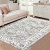 Vintage Rug Non Slip Non Shedding Washable Rug Bordered Printed Low Pile Soft Distressed Foldable Carpet for Bedroom Living Room Office Nursery - 4 of 4