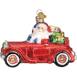 Old World Christmas Blown Glass Ornament for Christmas Tree, Santa In Antique Car - 1 of 4