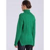 Allegra K Women's High Low Split Long Sleeve Turtleneck Cable Knit Sweater Jumpers - 4 of 4