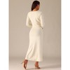 Seta T Women's Long Sleeve Twist Front Sweater A-Line Dress Two Pieces - 4 of 4