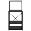VidaXL Microwave Cabinet Black 23.6 in.x15.6 in.x48.4 in. Engineered Wood - 3 of 4