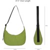 FATMOON Nylon Crescent Shoulder Bag for Women, Top-handle Stylish Crossbody Purse with Interior Zip Pocket and Adjustable Strap, Green - 3 of 4