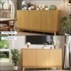 58" Fluted Sideboard Buffet Cabinet with 3 Doors & Adjustable Shelves – Farmhouse Curved Wood Console Table, Coffee Bar Storage Cabinet Cupboard - 4 of 4