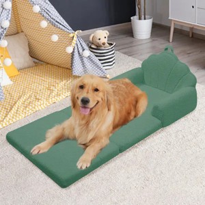 Shell-Shaped Convertible Dog Bed Sofa (22.8"x18.8"x15.7"): 2-in-1 Pet Bed & Couch With Machine-Washable Cover, Stylish Colors - 1 of 4