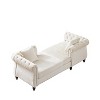 81-inch Chenille Face-to-face Chaise Lounge with Two Pillows,Nailhead trim,Button Tufted Design and Rolled Arms for Lounge, Living room and Office - 4 of 4