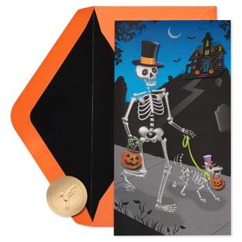 Halloween Cards Dog and Owner Skeleton - PAPYRUS