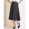 INSPIRE CHIC Women's High Waist Office Work Midi Flared Pleated A-Line Skirts - 3 of 4