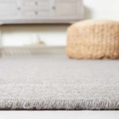 Handmade Light Grey Wool 5' x 8' Flat Woven Area Rug