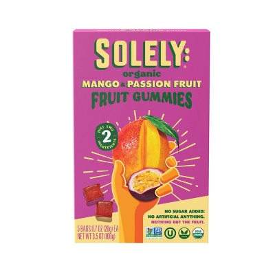 Solely Organic Mango & Passion Fruit Whole Fruit Gummies - 3.5oz/5ct