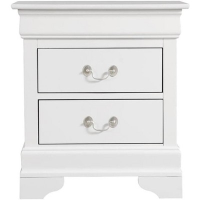 ORRD White Classic Elegant Bedroom Nightstand