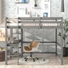 NicBex Full Size Loft Bed with Desk Pine Bed Frame with Open Storage Shelves, Ladder and Full Length Guardrail, No Box Spring Required - 2 of 4