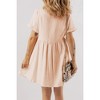 Amaryllis Women's Boho Babydoll Dress Short Sleeve V-Neck Embroidered Trim Flowy A-Line Mini Dress Casual Style - 4 of 4
