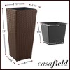 Casafield All-Weather Outdoor Planters with Liners - Set of 2, Tall Tapered Plant Boxes with Flower Pots for Front Porch, Deck, Patio, Garden - 3 of 4