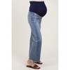 Pinkblush Light Blue Fringe Hem Maternity Wide Leg Jeans - 4 of 4