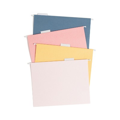 U Brands 12ct Hanging File Folders - Cottage Core: Multi-Color Paperboard, Pronged, 12 Sheet Capacity, 9.21" x 12.91"