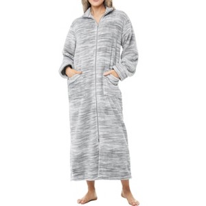 ADR Women's Zip Up Robe Fleece Soft Warm Plush Oversized Zipper Bathrobe - 1 of 3