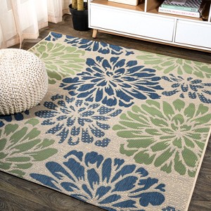 JONATHAN Y Zinnia Modern Floral Textured Weave Indoor/Outdoor Area Rug - 1 of 4