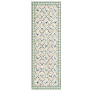 Washable Modern Butterfly Floral Rug Non Slip Low Pile Rug Soft Throw Floor Cover Foldable Indoor Carpet for Living Room Bedroom - 1 of 4