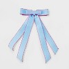 Girls' 3pk Scallop Ribbon Bow Set - Cat & Jack™ Pink/White/Blue: Hair Styling Clips, Recycled Polyester, Solid Pattern - 3 of 4