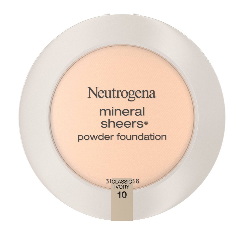 Photos - Other Cosmetics Neutrogena Mineral Sheers Compact Powder Foundation, Lightweight & Oil-Free - 10 Classic Ivory - 0.34oz: Vitamin Enriched 