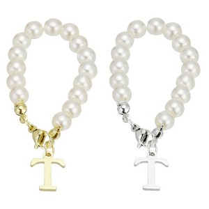 Unique Bargains Identification Handle Letter Charm Accessories Gold & Silver Tone 2 Pcs - 1 of 4