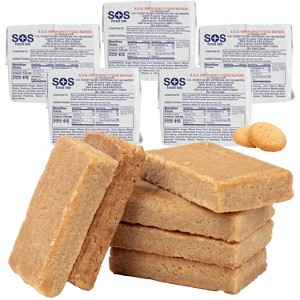 SOS Food Lab Emergency Food Bar - 2400 Calorie Ration (5 Pack Shortbread Cookie) - 2 Day/48 Hour Ready to Eat Supply for Camping - 5 Year Shelf Life! - 1 of 4