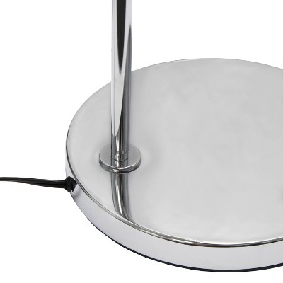 Elegant 66" Arched Brushed Nickel Floor Lamp with White Fabric Shade