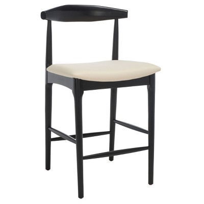 Safavieh Black and Cream Wood Retro Counter Stool