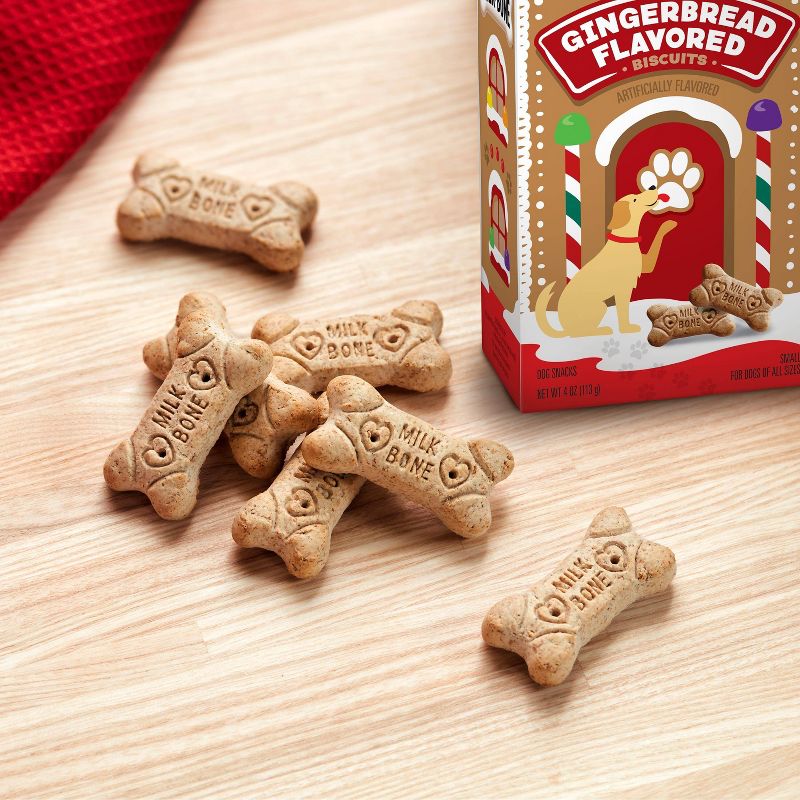 Milk-Bone Gingerbread Flavor Small Biscuit Christmas Box Dog Treats - 4oz, 3 of 10