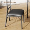 Dining Table Set for 4 with 4 Metal Chairs and Wood Indoor Modern Rectangular Dining Table Furniture, 5-Piece - 4 of 4