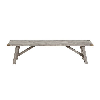 Mid-Century Modern Acacia Wood Plant Accent Table in Light Barnwood