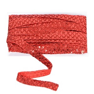 Sewing Sequin Trim 0.9 Inch 4 Row, 25 Yards Glitter Sequin Ribbon Metallic Stretch Bling Strip DIY Craft Decoration - 1 of 4
