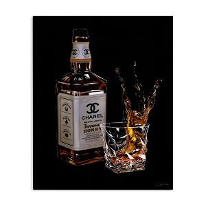 Stupell Industries Splashing Liqueur Glam Whiskey Bottle Canvas Art, 24" x 30" - 1 of 4