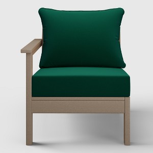 WestinTrends  Avalon Outdoor Patio HDPE Left Arm Facing Sectional Corner Club Chair with Patio Cushions - 1 of 4