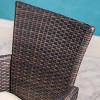 Tustin 7pc Acacia Wood and Wicker Dining Set Brown/Beige - Christopher Knight Home: With Cushions, Weather-Resistant - 3 of 4